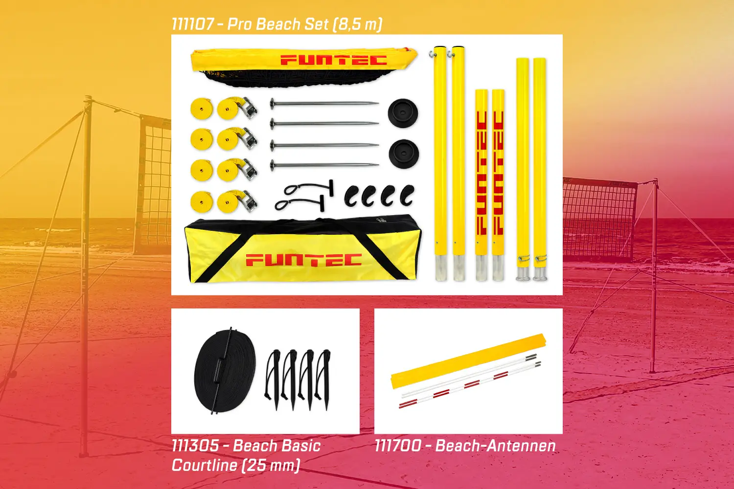 Set filet de Beach-volley Funtec "Pro Beach Set - Bundle 2" - Image 2