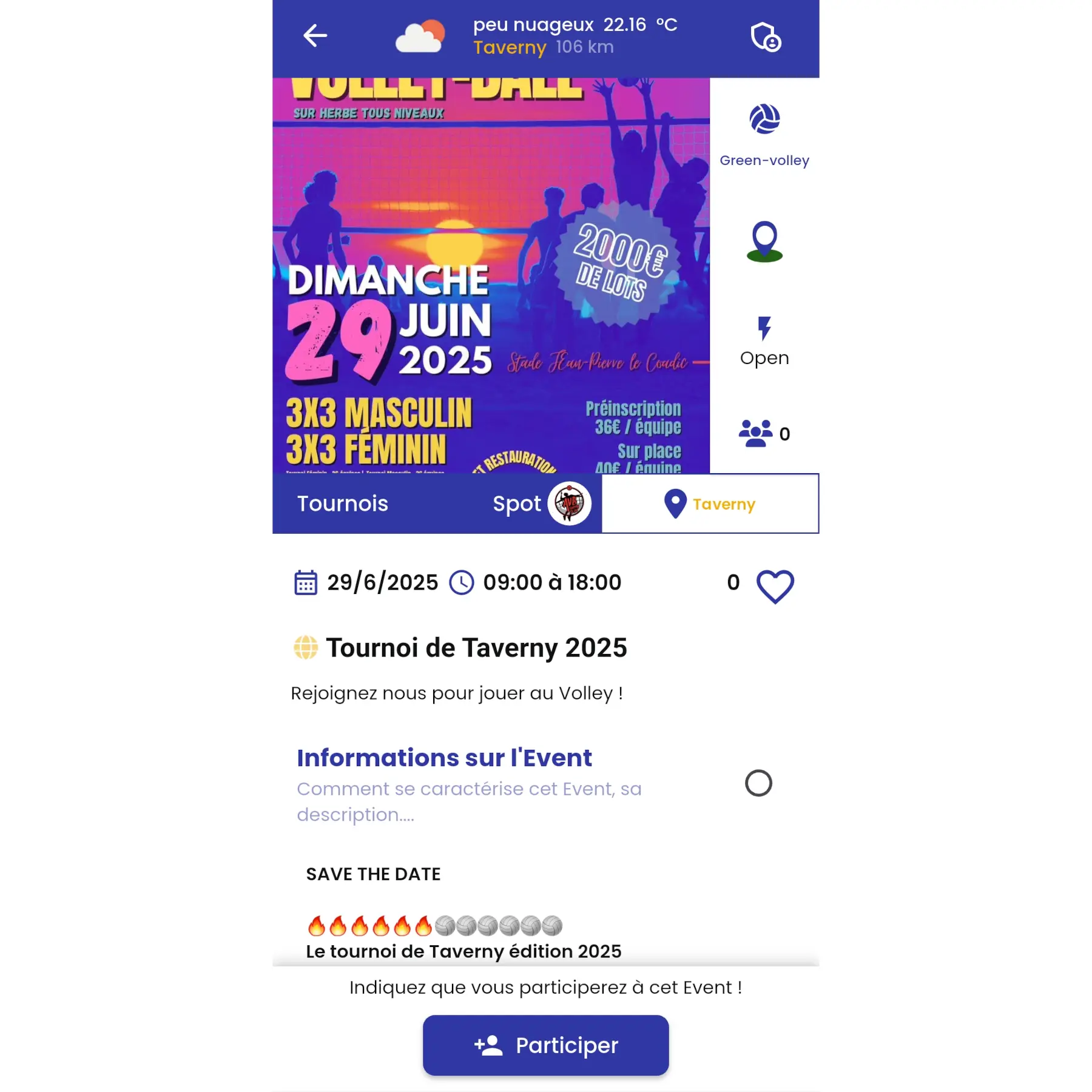 Event Master Spot Volley - app