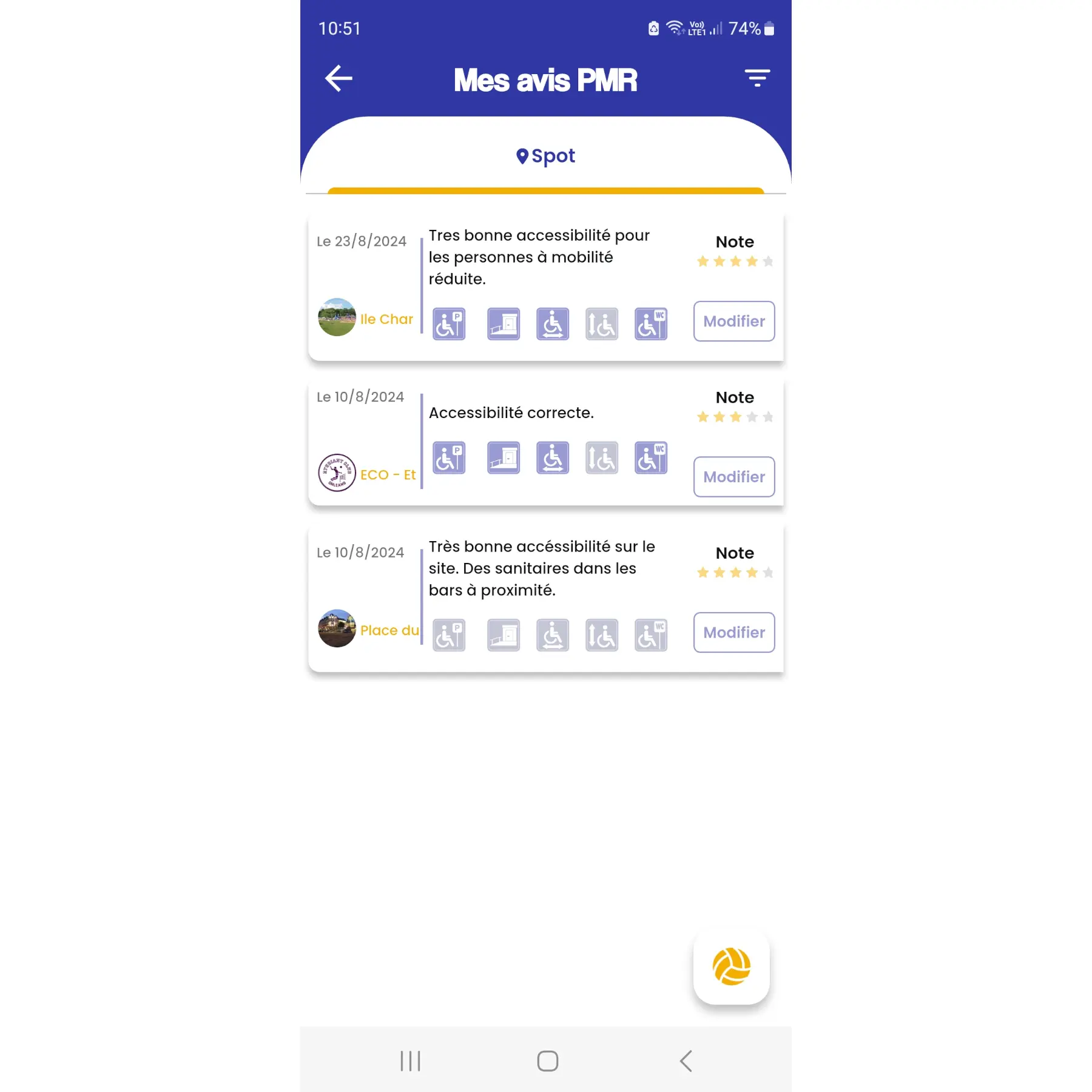 App mobile : Avis PMR